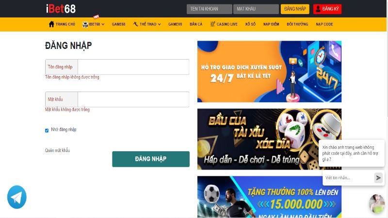 Hướng dẫn đăng ký IBET68 đơn giản và dễ dàng nhất cho anh em tân thủ 4 Nếu đăng nhập thành công thì quá trình đăng ký IBet68 đã xong