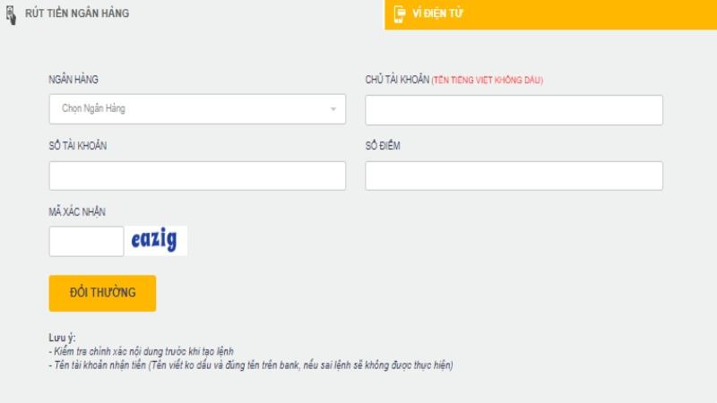 Rút tiền IBet68 - đổi thưởng uy tín và không mất phí 3 Rút tiền IBet68 qua tài khoản ngân hàng